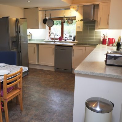 The kitchen is fully equipped